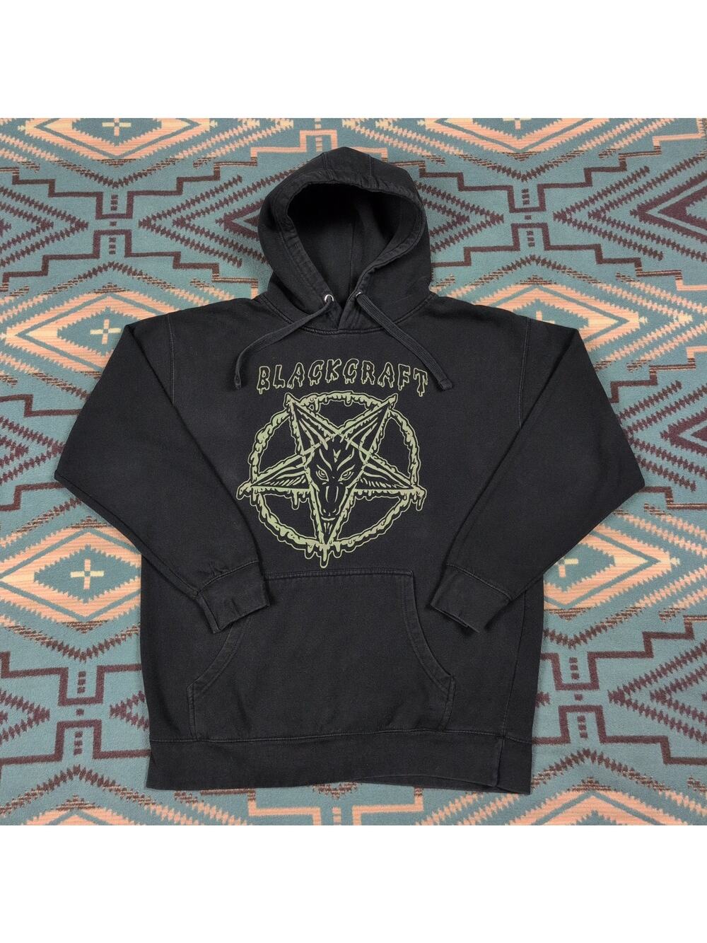 Black Craft Cult Melting Green Pentagram Goat Hoodie XL Emo Goth Metal